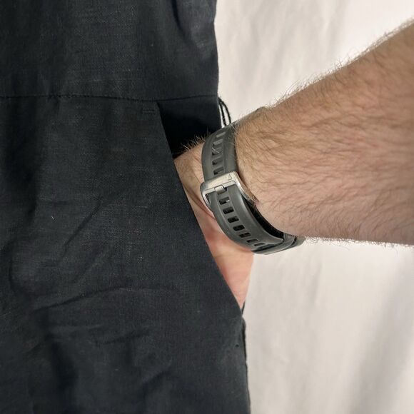 Gap Linen Blend Jump Suit Women's 8 Black Zip Back Sleeveless No Belt Wide Leg - Picture 5 of 12